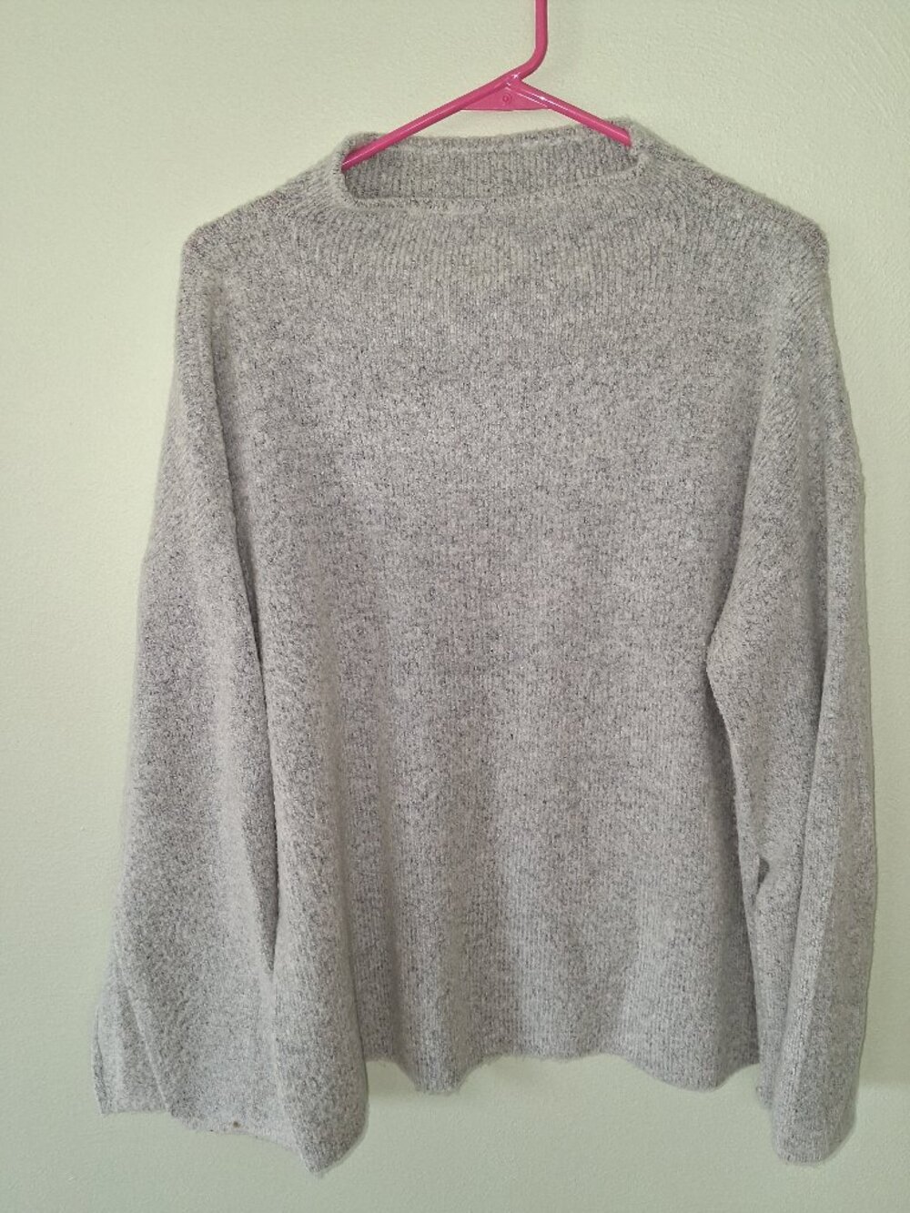 Fever Large Gray Sweater with Fanned Sleeves